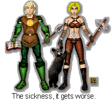 picture of my everquest avatars, in doll style, made at eqpixelarmy.com